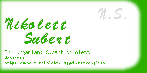 nikolett subert business card